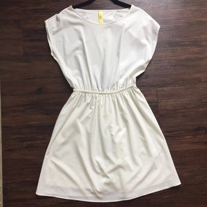 White dress with semi open back